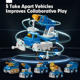 Foto 6 | Foto 6 | Stem Toys Hahaland 5 En 1 Take Apart Trucks Transform Robot - Venta Internacional
