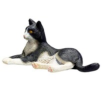 Figura De Juguete Mojo Cat Lying En Blanco Y Negro Para Niños - Venta Internacional.