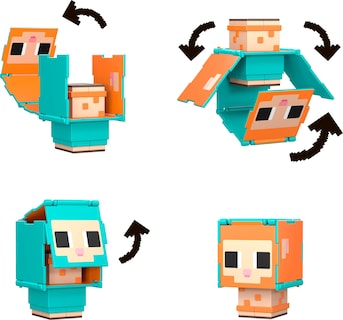 Foto 4 | Foto 4 | Figure Mattel Minecraft Flippin' Figs Sheep & Chicken, Paquete De 2 - Venta Internacional.