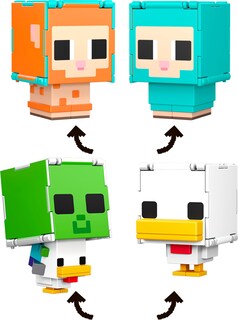 Foto 6 | Foto 6 | Figure Mattel Minecraft Flippin' Figs Sheep & Chicken, Paquete De 2 - Venta Internacional.