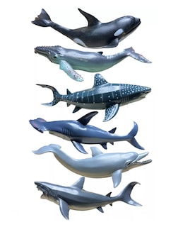 Foto 2 | Foto 2 | Animales Marinos Tiburón Martillo Ballena Jorobada Orca 24 Cm Azul