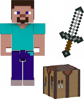 Foto 1 | Foto 1 | Figura De Acción Mattel Minecraft Steve Con Accesorios, 8 Cm - Venta Internacional.
