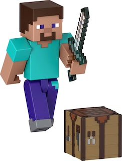 Foto 4 | Foto 4 | Figura De Acción Mattel Minecraft Steve Con Accesorios, 8 Cm - Venta Internacional.