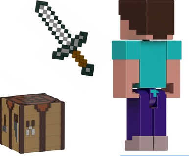Foto 6 | Foto 6 | Figura De Acción Mattel Minecraft Steve Con Accesorios, 8 Cm - Venta Internacional.