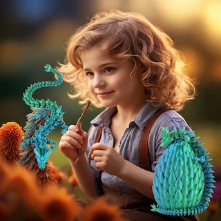 Foto 2 | Foto 2 | Figura De Dragón De Cristal Impresa En 3d Con Huevo De Dragón - Venta Internacional.