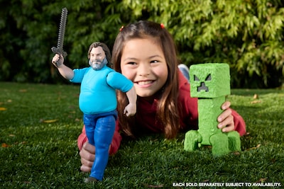 Foto 2 | Foto 2 | Figura De Acción Mattel Minecraft Inspirada En Steve, Película De 30 Cm - Venta Internacional.