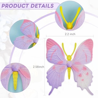 Foto 2 | Foto 2 | Figuras De Acción De Mariposas De Juguete Con Mariposas De Plástico X24 - Venta Internacional.