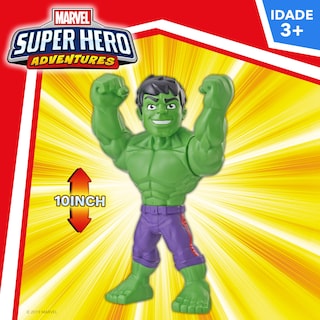 Foto 3 | Foto 3 | Figura De Acción Marvel Super Hero Adventures Hulk 10'' Kids 3+ - Venta Internacional.