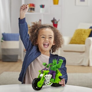 Foto 4 | Foto 4 | Hulk con Moto Marvel Playskool - Venta Internacional