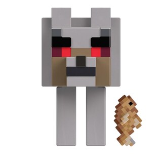 Foto 2 | Foto 2 | Figura de Acción Mattel Hostile Wolf Minecraft Craft A Block - Venta Internacional