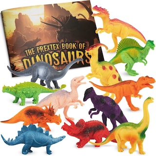 Foto 1 | Foto 1 | Set De Figuras De Dinosaurios Prextex Para Niños De 3 A 5 Años O Más Con Libro (12 Unidades) - Venta Internacional.