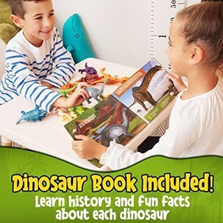 Foto 5 | Foto 5 | Set De Figuras De Dinosaurios Prextex Para Niños De 3 A 5 Años O Más Con Libro (12 Unidades) - Venta Internacional.