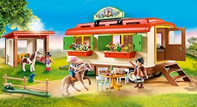 Foto 2 | Foto 2 | Refugio Para Ponis Toy Playmobil Con Casa Móvil Para Niños De Más De 4 Años - Venta Internacional.