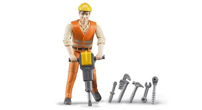 Foto 1 | Foto 1 | Figura de Acción Bruder Construction Worker con Accesorios - Venta Internacional