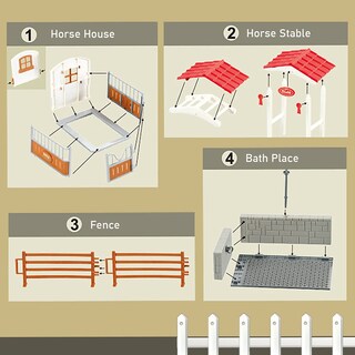 Foto 3 | Foto 3 | Set De Juego Horse Stable Toys Rcomg Con Área De Lavado De Caballos Y Cerca - Venta Internacional.