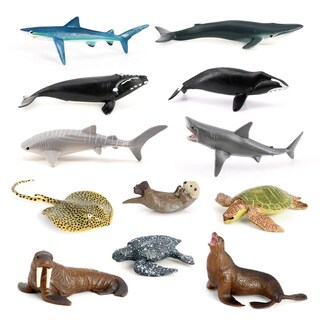 Foto 1 | Foto 1 | Juego De Minifiguras De Sea Creature Toys, 12 Piezas, Volnau Marine Fish - Venta Internacional.