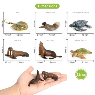 Foto 5 | Foto 5 | Juego De Minifiguras De Sea Creature Toys, 12 Piezas, Volnau Marine Fish - Venta Internacional.