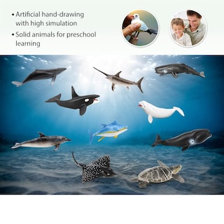 Foto 3 | Foto 3 | Juego De Minifiguras Sea Creature Toys De 12 Piezas Ocean Para Niños Mayores De 3 Años - Venta Internacional.