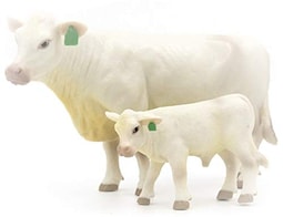 Par De Vacas Y Terneros Charolais De Little Buster Toys, Esc - Venta Internacional.