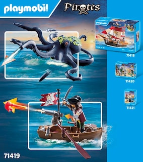 Foto 5 | Foto 5 | Juguete Playmobil Pirates Battle Con Pulpo Gigante 71419 Para Mayores De 4 Años - Venta Internacional.