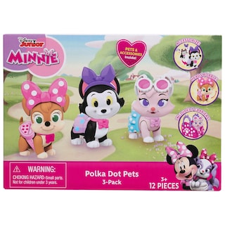 Foto 6 | Foto 6 | Toy Figures Disney Junior Minnie Mouse Con Lunares Para Mascotas, Paquete De 3 - Venta Internacional.