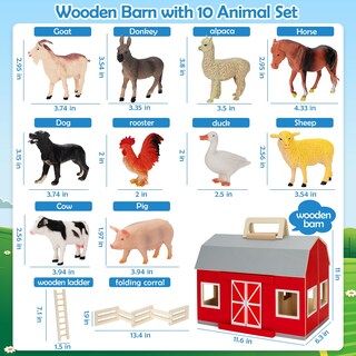 Foto 7 | Foto 7 | Juguetes Farm Animals Yeebay Para Niños De Más De 3 Años Con Granero Grande De Madera - Venta Internacional.