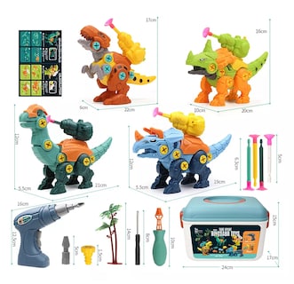 Foto 2 | Foto 2 | Juego de Dinosaurios para Niños con Taladro y Ventosas