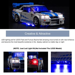 Foto 4 | Foto 4 | Kit De Luces Led Brickbling Para Nissan Skyline Gt-r (r34) De Lego Speed Champions - Venta Internacional.