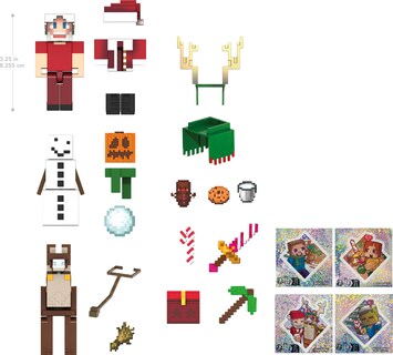 Foto 3 | Foto 3 | Calendario De Adviento Mattel Minecraft Con Figuras De Acción De 3,25 Pulgadas - Venta Internacional.