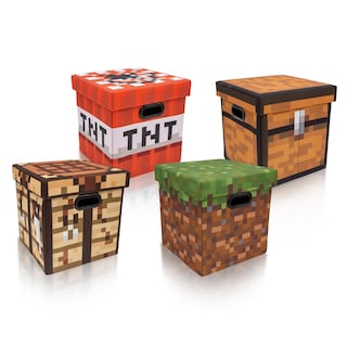 Foto 1 | Foto 1 | Juego De Cubos De Almacenamiento Toynk De Tela Minecraft De 33 Cm Con Tapa 4 Unidades - Venta Internacional.