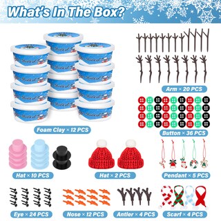 Foto 3 | Foto 3 | Kit De Manualidades Con Muñecos De Nieve Eoboh Christmas Con Arcilla Secada Al Aire Para Niños - Venta Internacional.