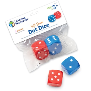 Foto 1 | Foto 1 | Foam Dice Learning Resources Con Puntos Rojos Y Azules, 6 Caras, Juego De 2 - Venta Internacional.