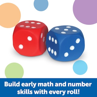 Foto 2 | Foto 2 | Foam Dice Learning Resources Con Puntos Rojos Y Azules, 6 Caras, Juego De 2 - Venta Internacional.