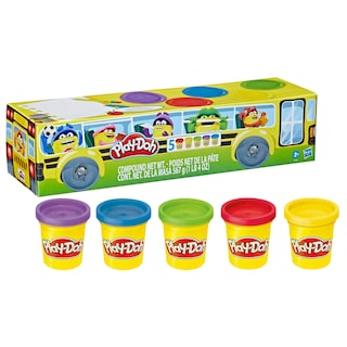 Foto 1 | Foto 1 | Autobús Escolar Clay Play-doh, Paquete Variado De 5 Unidades, Hasbro - Venta Internacional.