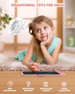 Foto 3 | Foto 3 | Tableta De Escritura Kikapabi Dinosaur De 10 Pulgadas Con Lápiz Capacitivo Rosa 3-9y - Venta Internacional.