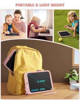 Foto 5 | Foto 5 | Tableta De Escritura Kikapabi Dinosaur De 10 Pulgadas Con Lápiz Capacitivo Rosa 3-9y - Venta Internacional.