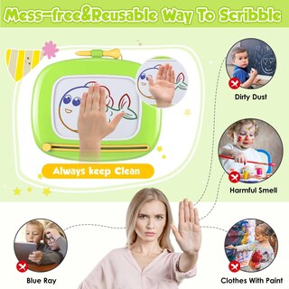 Foto 3 | Foto 3 | Tablero De Dibujo Magnético Smasiagon Para Niños De 1 A 3 Años, Verde - Venta Internacional.