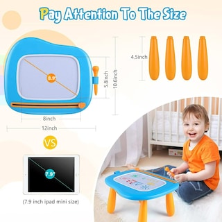 Foto 2 | Foto 2 | Tablero De Dibujo Magnético Smasiagon Para Niños De 1 A 2 Años, Azul - Venta Internacional.