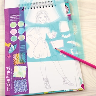 Foto 3 | Foto 3 | Kit De Cuaderno De Bocetos De Diseño De Moda Make It Real Blooming Girls 6+ - Venta Internacional.
