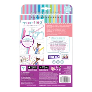 Foto 2 | Foto 2 | Cuaderno De Bocetos De Diseño De Moda Make It Real Flooming Vibes - Venta Internacional.