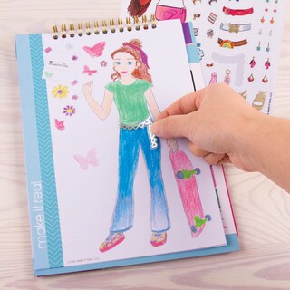 Foto 6 | Foto 6 | Cuaderno De Bocetos De Diseño De Moda Make It Real Flooming Vibes - Venta Internacional.