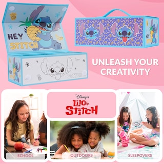 Foto 5 | Foto 5 | Juego De Lápices De Colores Disney Stitch Para Niños Con Caja De Arte, Más De 30 Unidades - Venta Internacional.