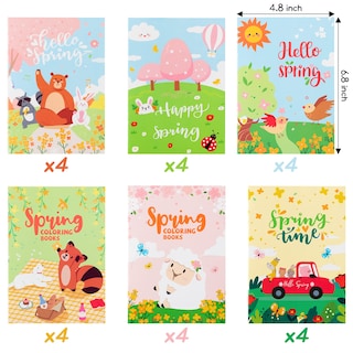 Foto 3 | Foto 3 | Libros Para Colorear Watinc Spring Para Niños, 24 Unidades Con 6 Fundas - Venta Internacional.
