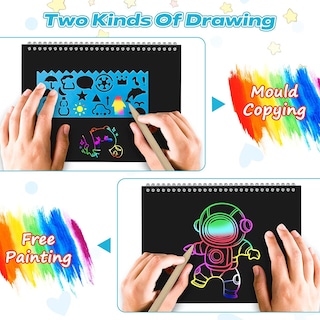 Foto 4 | Foto 4 | Venta Internacional - Set De Arte Scratch Paper Samasiagon, Paquete De 2, Para Niños Con Suministros