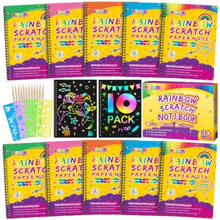 Foto 1 | Foto 1 | Cuaderno Scratch Pigipigi Rainbow Para Niños, Paquete De 10 Con Lápiz Capacitivo - Venta Internacional.