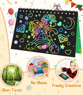 Foto 4 | Foto 4 | Cuaderno Scratch Pigipigi Rainbow Para Niños, Paquete De 10 Con Lápiz Capacitivo - Venta Internacional.