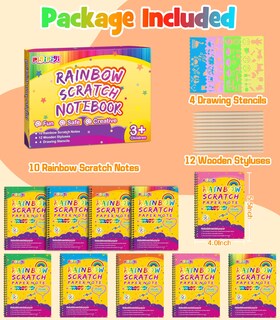 Foto 7 | Foto 7 | Cuaderno Scratch Pigipigi Rainbow Para Niños, Paquete De 10 Con Lápiz Capacitivo - Venta Internacional.