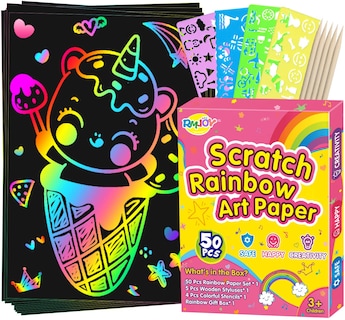 Foto 1 | Foto 1 | Juego De Papel Para Rascar Art Craft Rainbow Rmjoy Con 60 Piezas Para Niños - Venta Internacional.