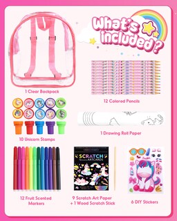 Foto 2 | Foto 2 | Mochila Transparente D-fantix Unicorn De Art Supplies Para Niños Pequeños - Venta Internacional.