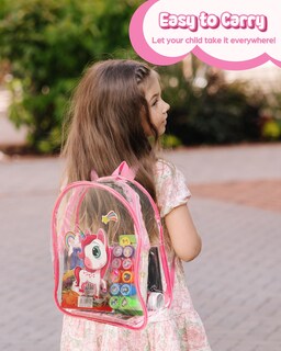 Foto 6 | Foto 6 | Mochila Transparente D-fantix Unicorn De Art Supplies Para Niños Pequeños - Venta Internacional.